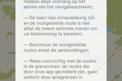 Melding op navigatie app