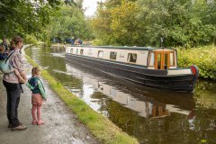 Een narrowboat bij Llangollen