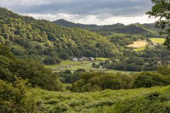 langs het pad achter ons huisje Capel Curig
